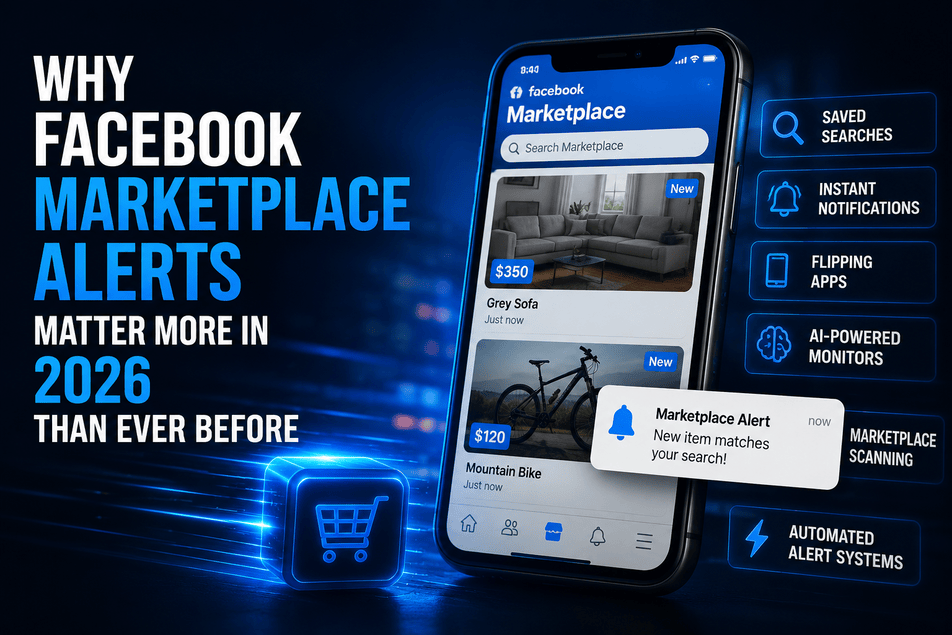 Infographic showing why Facebook Marketplace alerts on iPhone are critical for finding deals faster in 2026